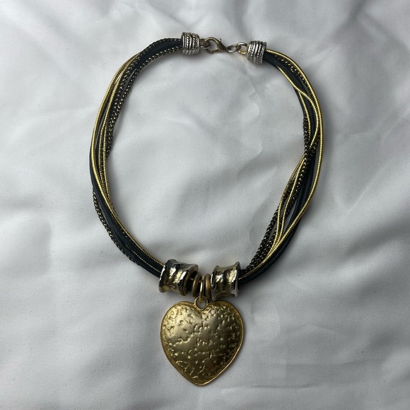 R.O.C. Gold Heart bohemian necklace - Picture 1 of 4